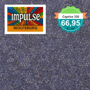 Girloon Caprice 330 – Draufsicht auf Teppichboden 330, ergänzt um ein deutlich erkennbares Preisetikett.